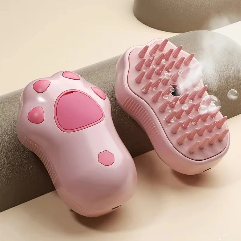 Brosse à vapeur 3 en 1 pour chiens et chats, lavage / massage / brossage